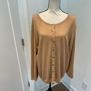 Talbots classic tan cardigan